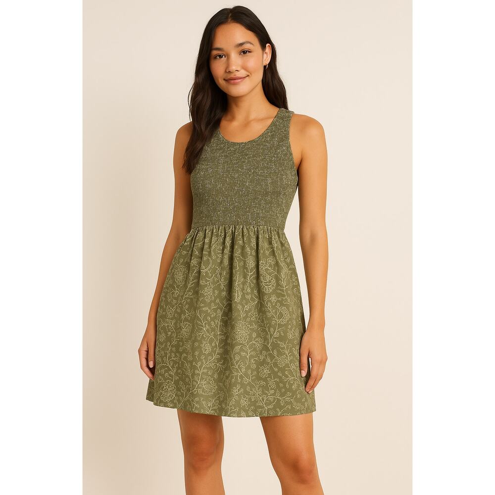 Abercrombie and Fitch Smocked Cotton Floral Dress - Size M